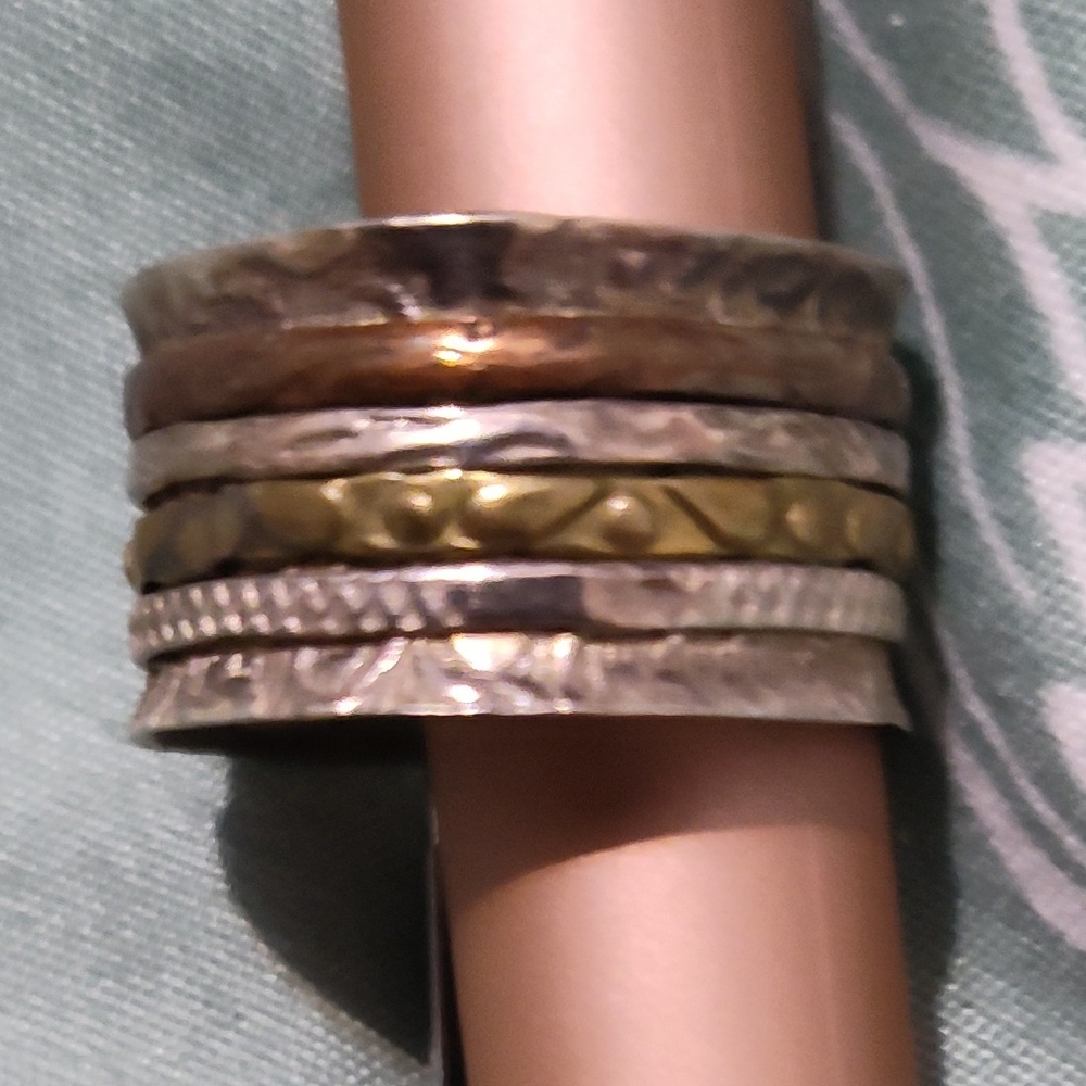 Elegant Mixed Metal Stacking Rings - Picture 1 of 1